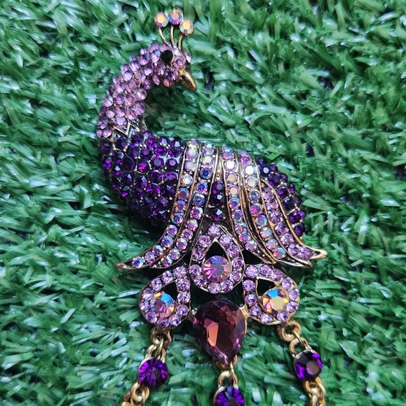 Purple Rhinestones Brooches - Picture 10 of 11